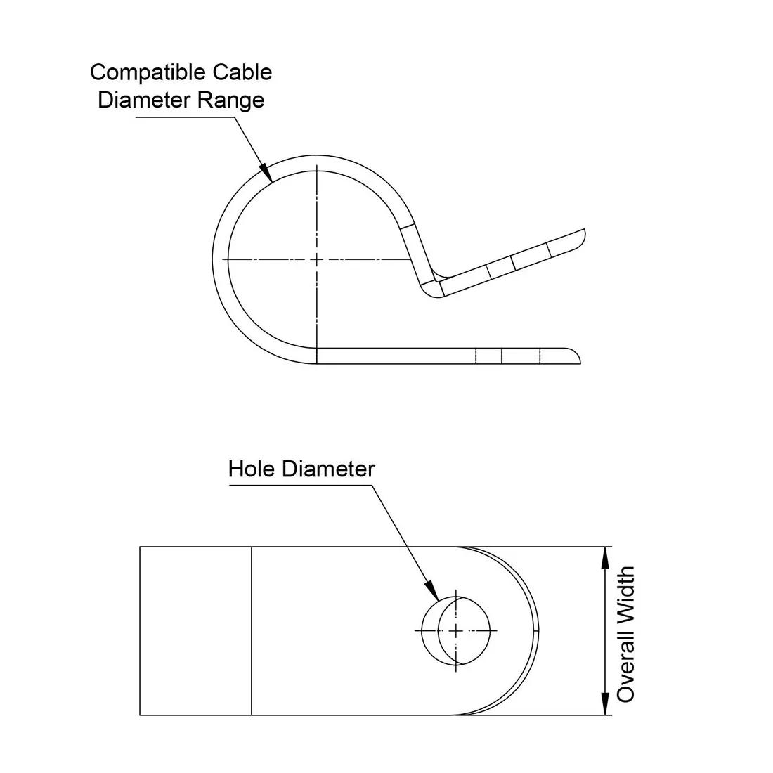 Cable Clamps P Style Screw Mount Nylon Natural