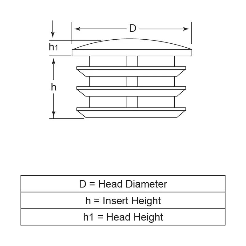 P050815_Round-Inserts-and-Glides-Chrome-Finish - Line Drawing