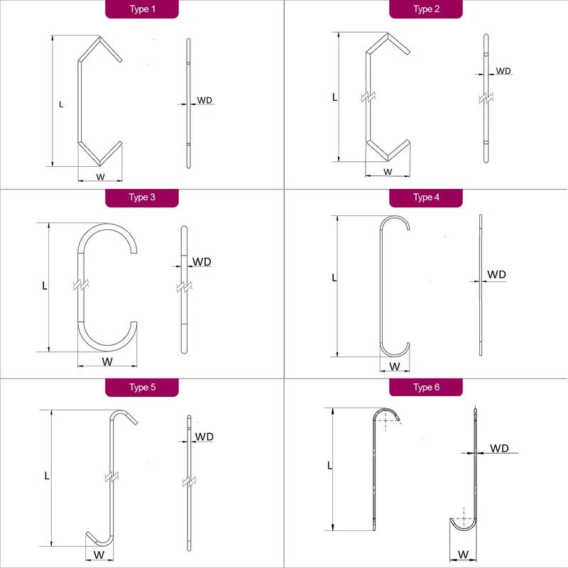 C Shaped Round Wire Hooks - HC8120A