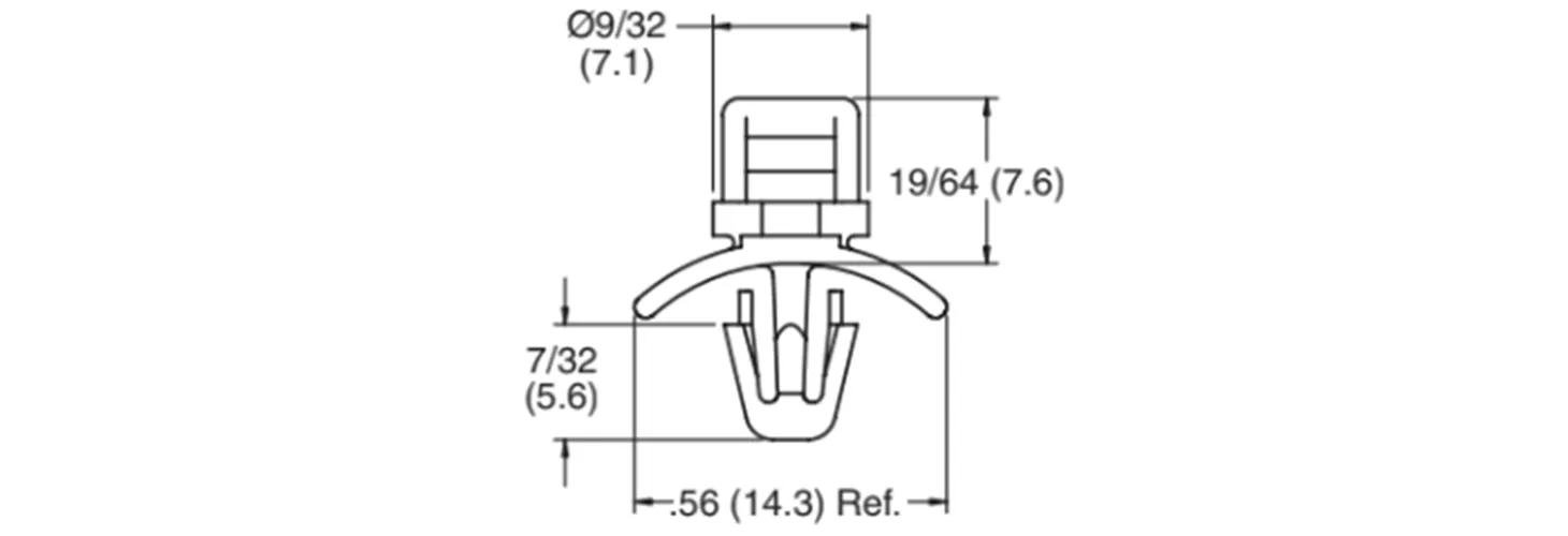 Push-in Arrowhead cable tie mount