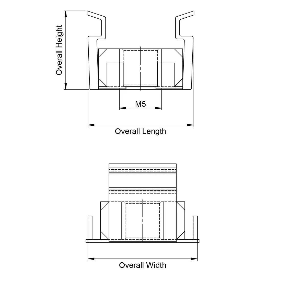 Cage Nuts - Line Drawing