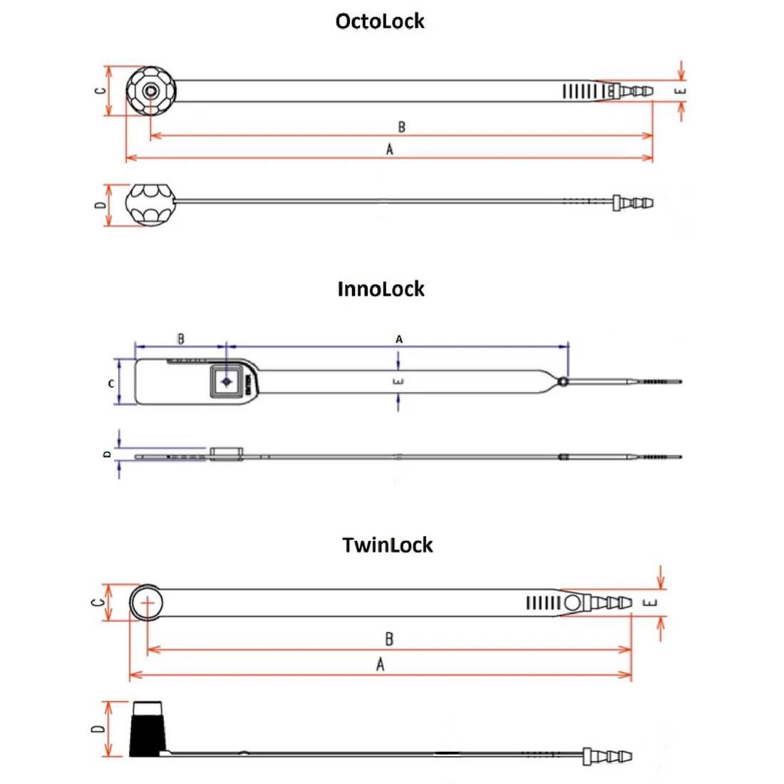 Fixed Length Seals - Plastic - Line Drawing