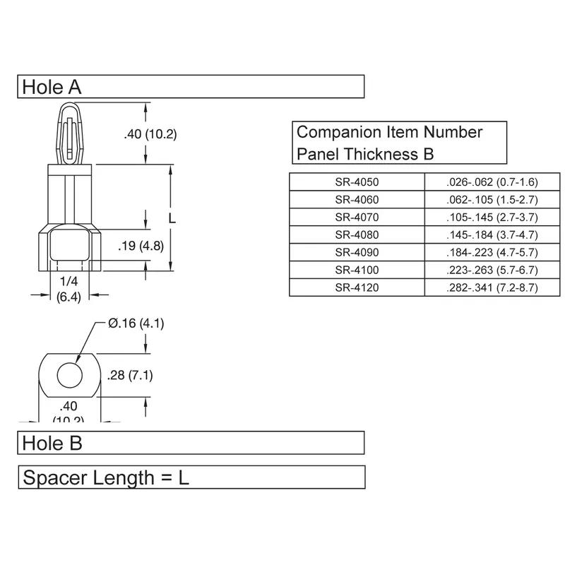 P160226_Rivet_Locking_Support-Bayonet_Nose - Line Drawing