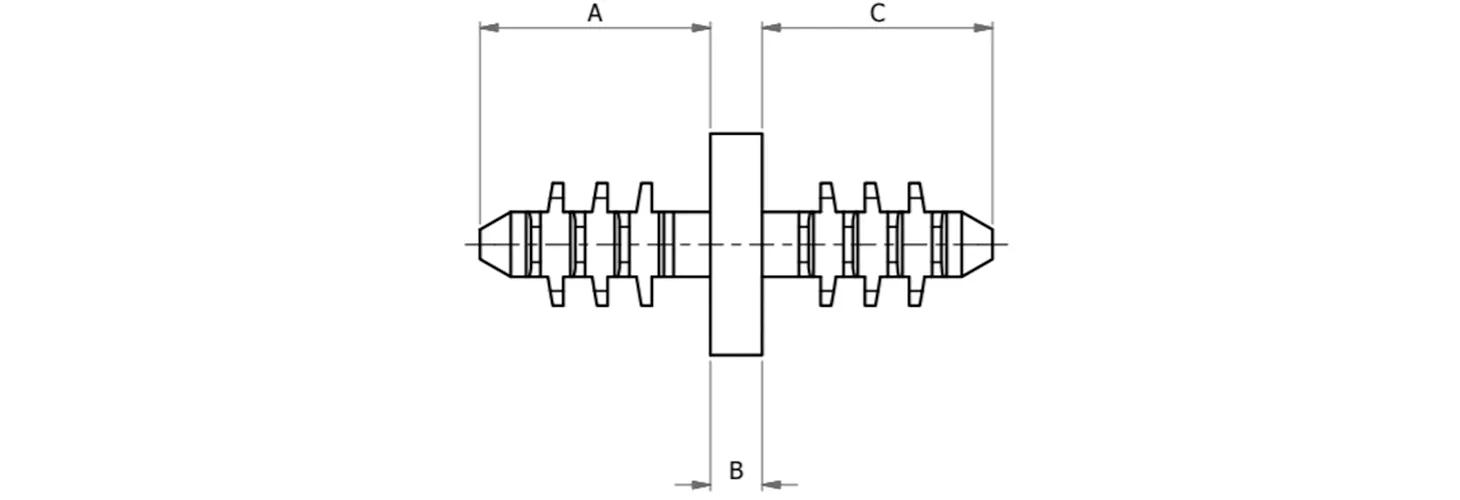 Double-ended fir tree rivet