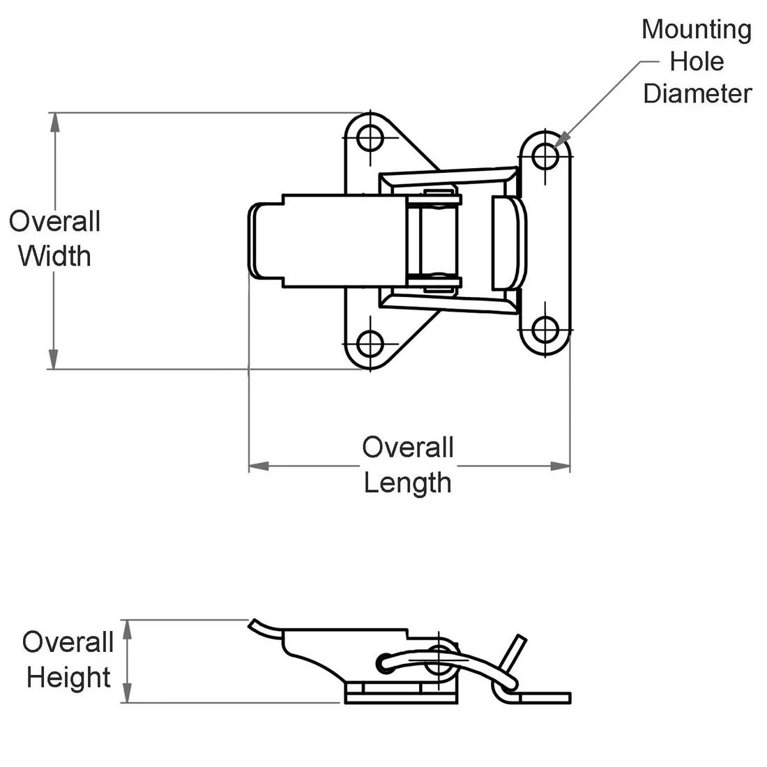 Wire Loop Draw Latch & Strike - Line Drawing