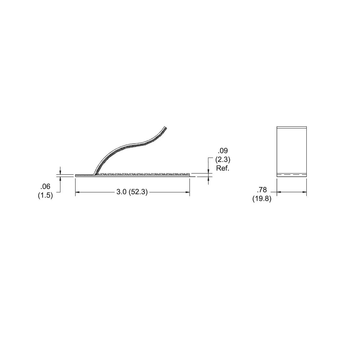 Hook & Loop - Clamps, Side Opening - Line Drawing