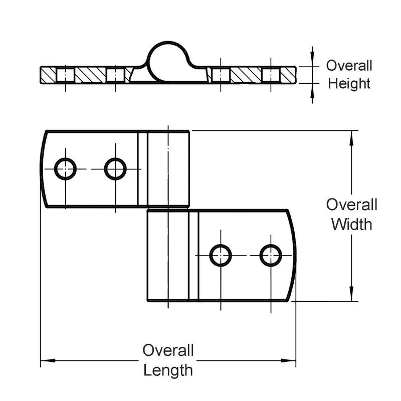 Constant Torque Hinges - Position Controlled - Line Drawing