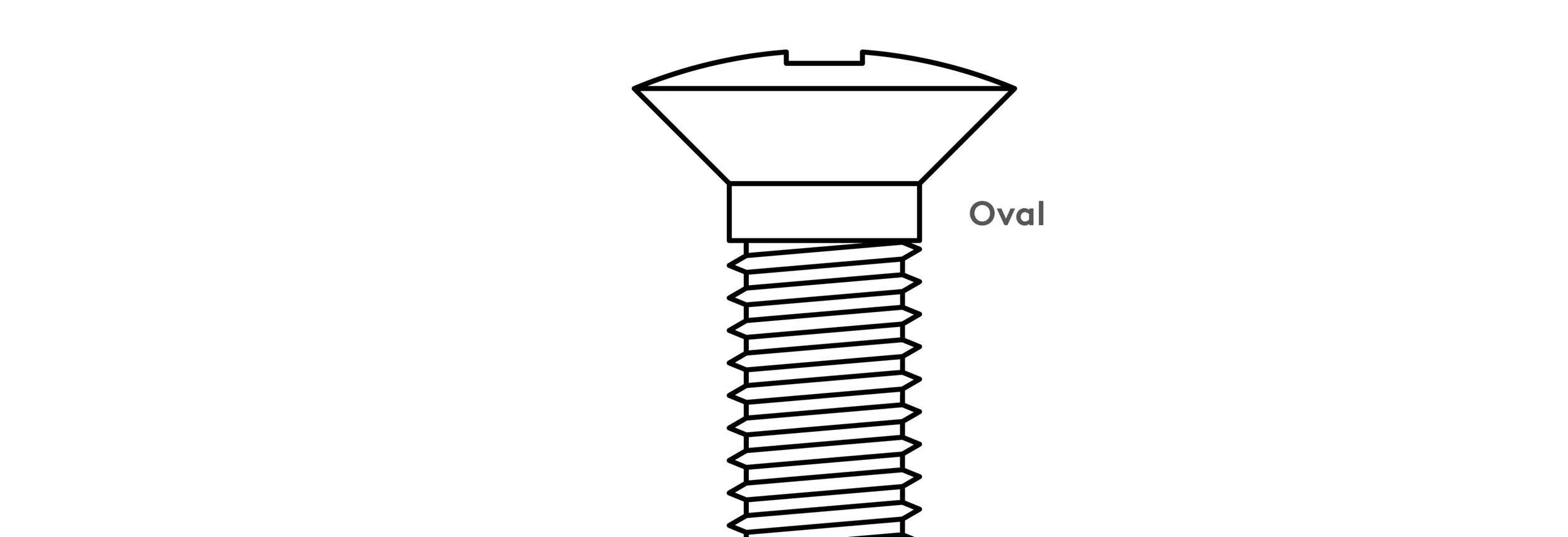 Oval screw head