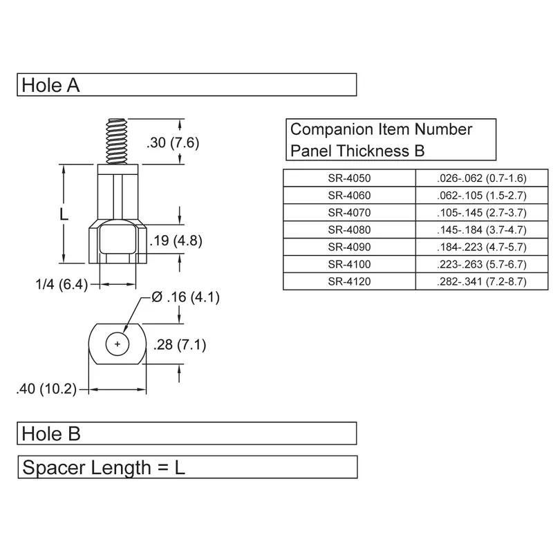 P160227_Rivet_Locking_Support-Stud - Line Drawing