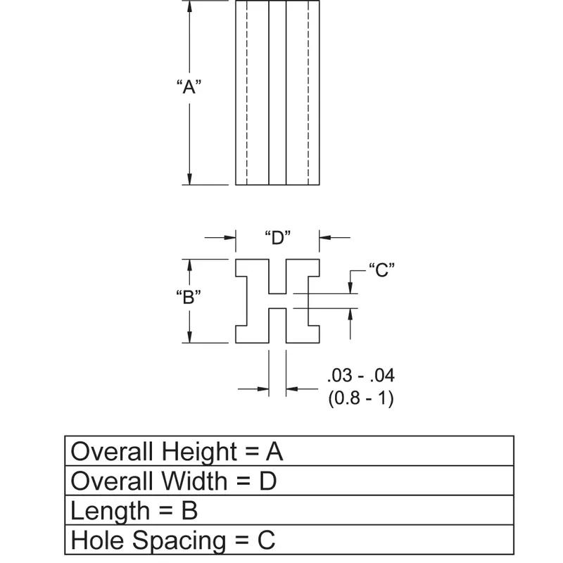 P160125_LED_Spacers-Rectangular - Line Drawing