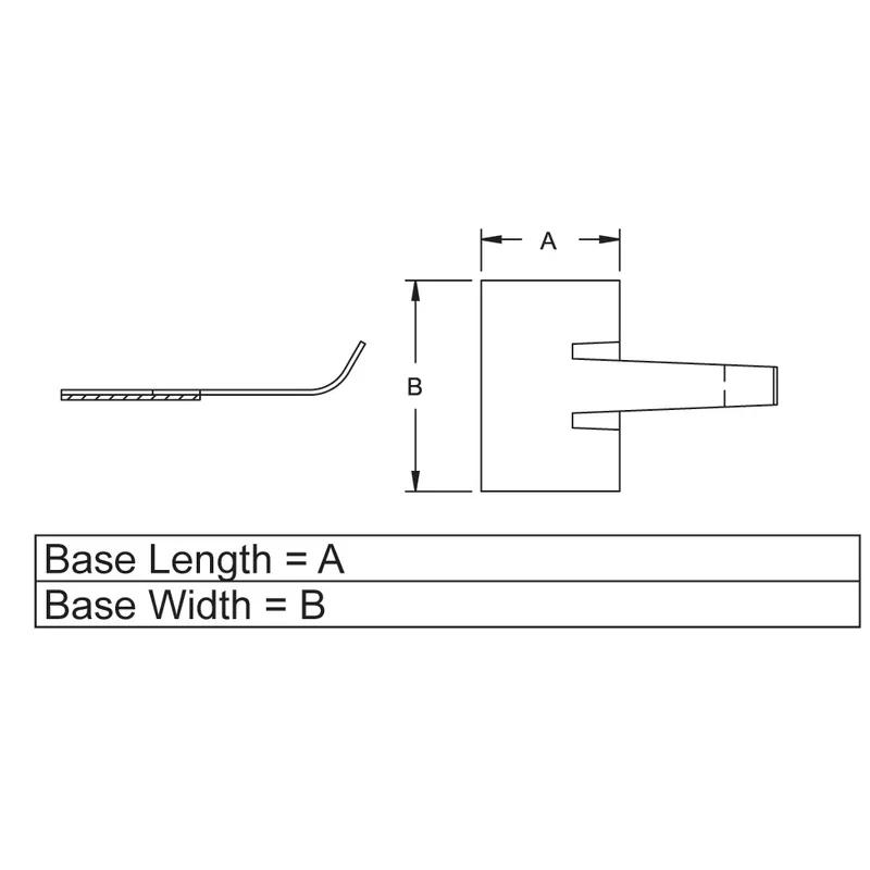 P110755 Cable Clamps - Adhesive Mount Aluminum 1 Arm - Line Drawing