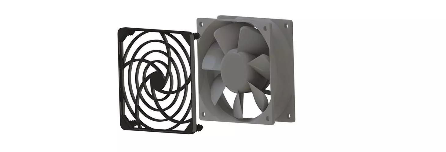 Fan guard plastic snap in