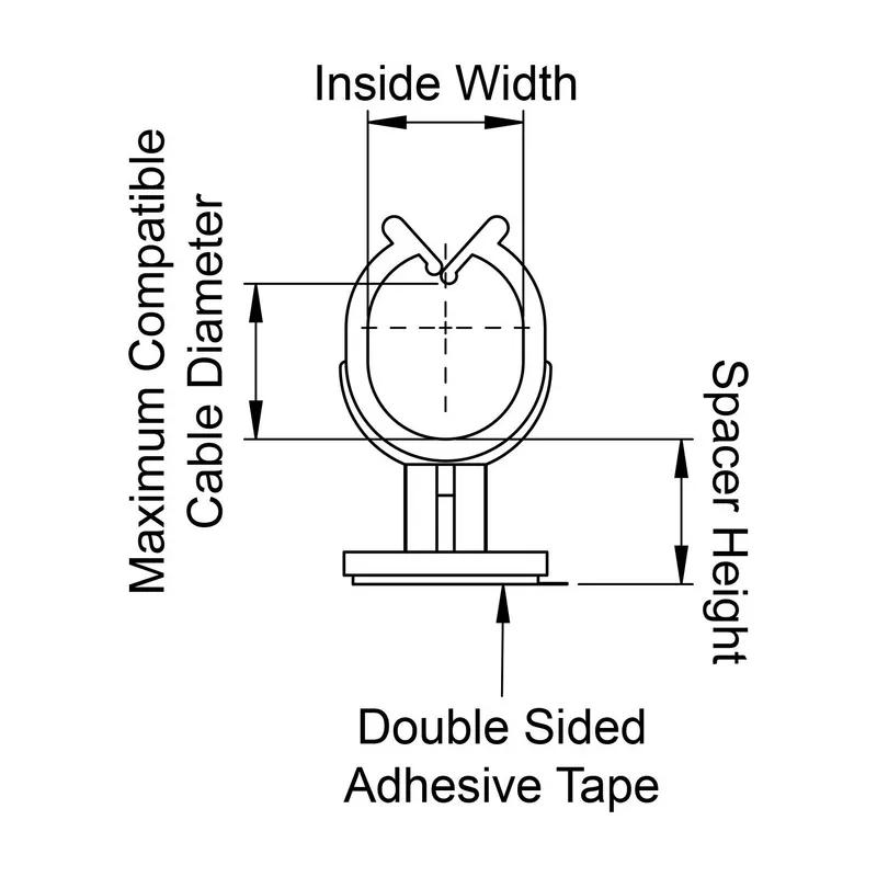 Standoff Cable Harness - Adhesive - Line Drawing