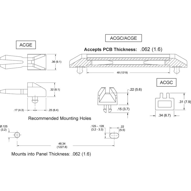 P160020_Horizontal_Card_Guides-Snap_In_Adjustable - Line Drawing