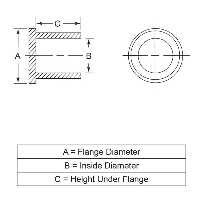 Flanged Caps - Line Drawing