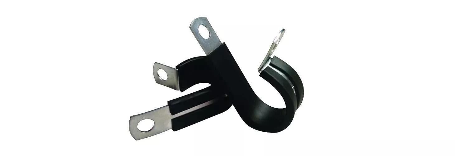Steel P-clamps with rubber cushion