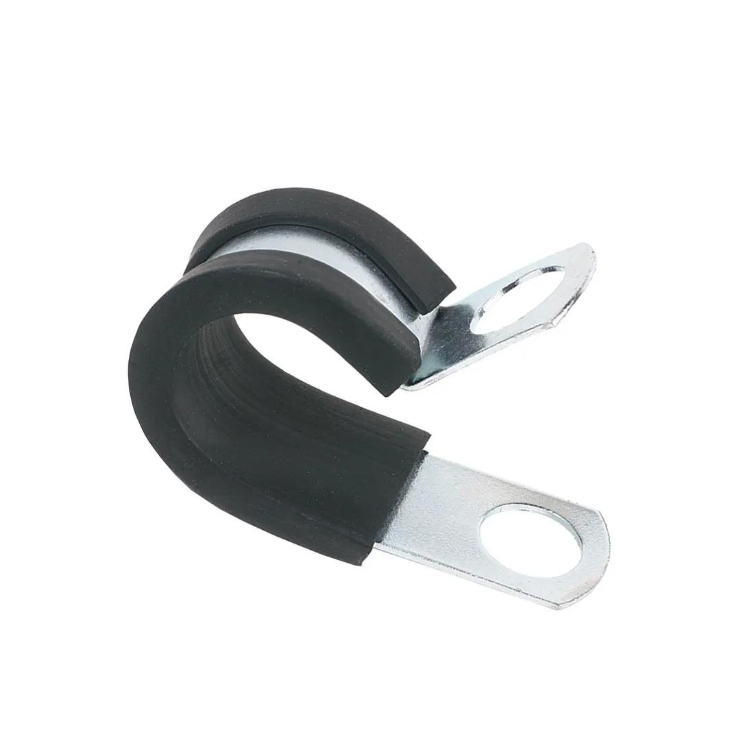 Cable Clamps - Screw Mount P Style Steel Rubber Cushion