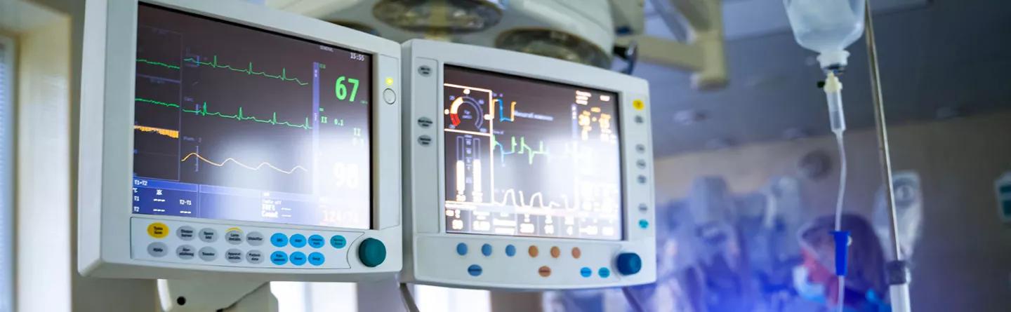 Patient monitoring equipment screen