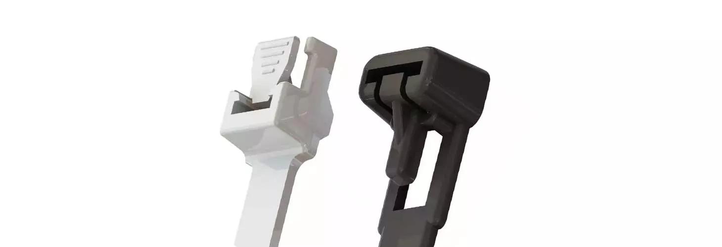 Standard cable ties - releasable thumb press