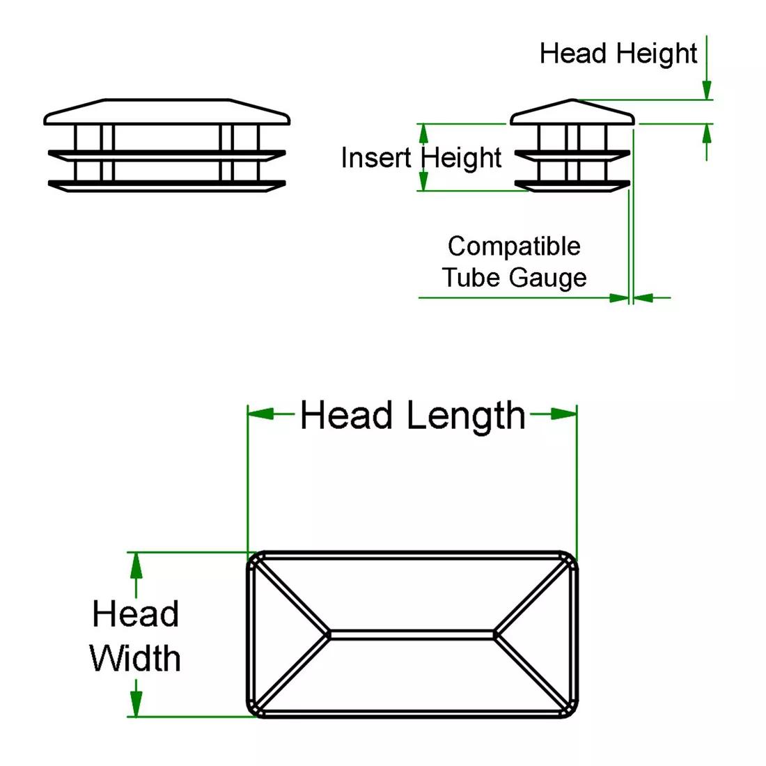 Rectangular Inserts & Glides - Lightweight - Line Drawing