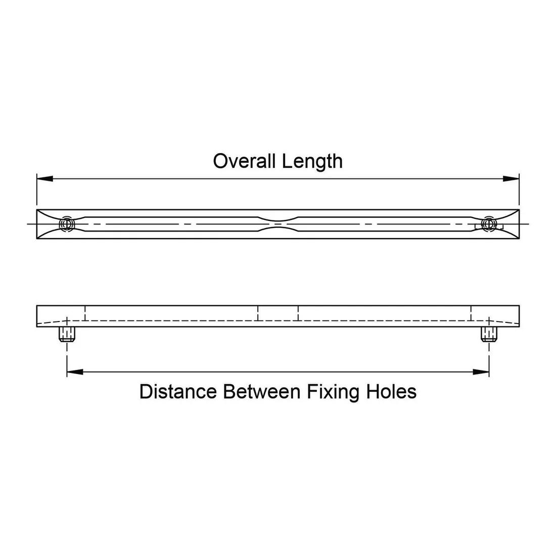 Horizontal Card Guides - Snap In Tapered Both Ends Grips - Line Drawing