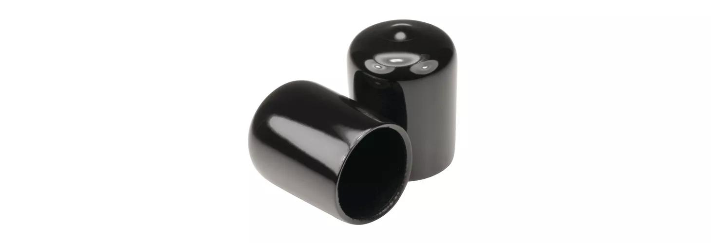 black round vinyl end caps 