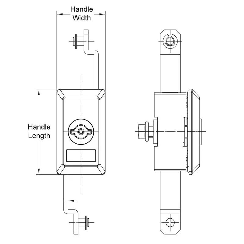 Swing Handle Gear Boxes - Line Drawing