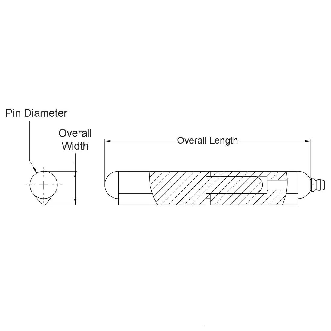 Weld-On Hinges - Metal - Line Drawing