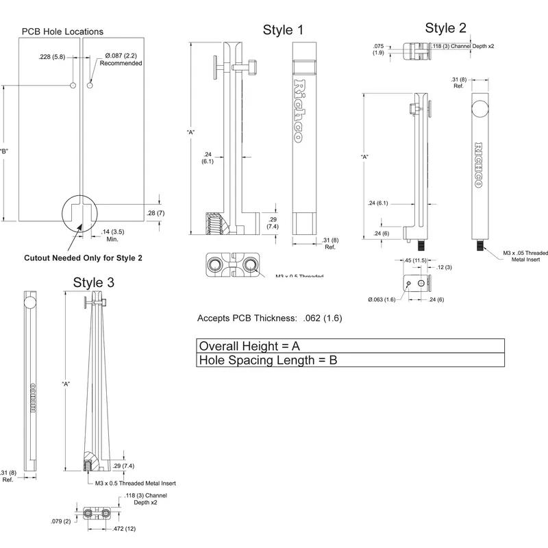 P160030_Vertical_Card_Guides-Threaded_Metal_Pin - Line Drawing