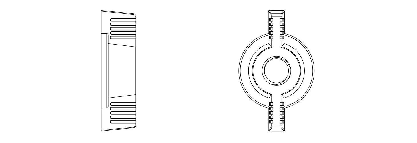 Style 1: plastic wing-nut dimensions: metric