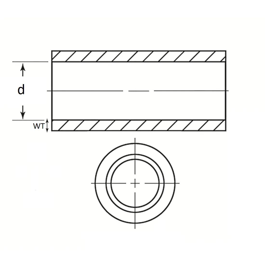 Masking Straight Tubing - Line Drawing