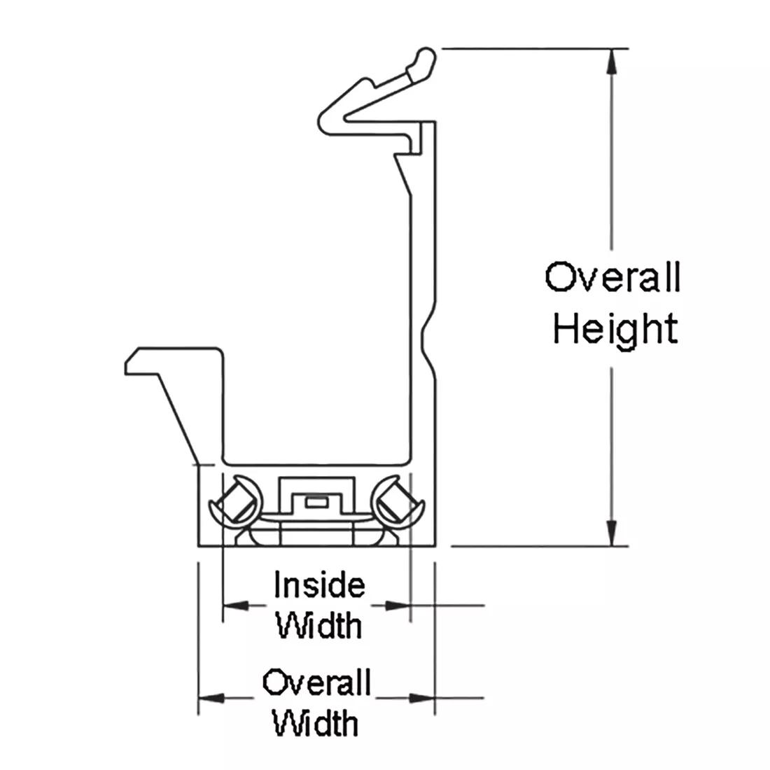 Wire Saddle - Locking, Side Mount - Line Drawing