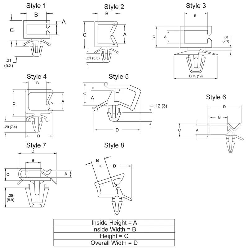 Non-Locking Wire Saddles - Line Drawing