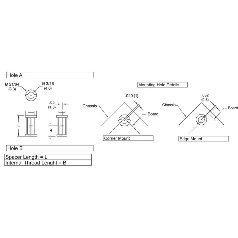 P160186_Corner_Edge_Locking_Support-Screw_Mount - Line Drawing