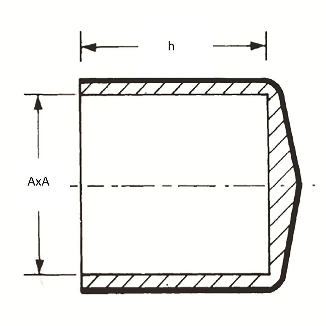 Square Feet Ferrules - Line Drawing