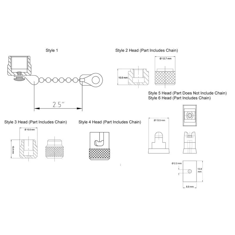 P110544_Connector_Dust_Caps_with_Chain - Line Drawing