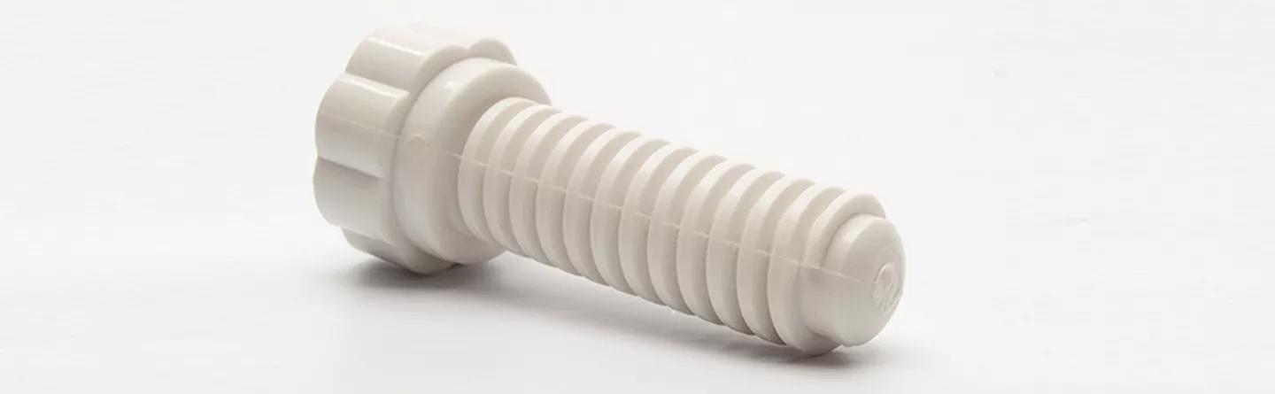 Nylon screw white background