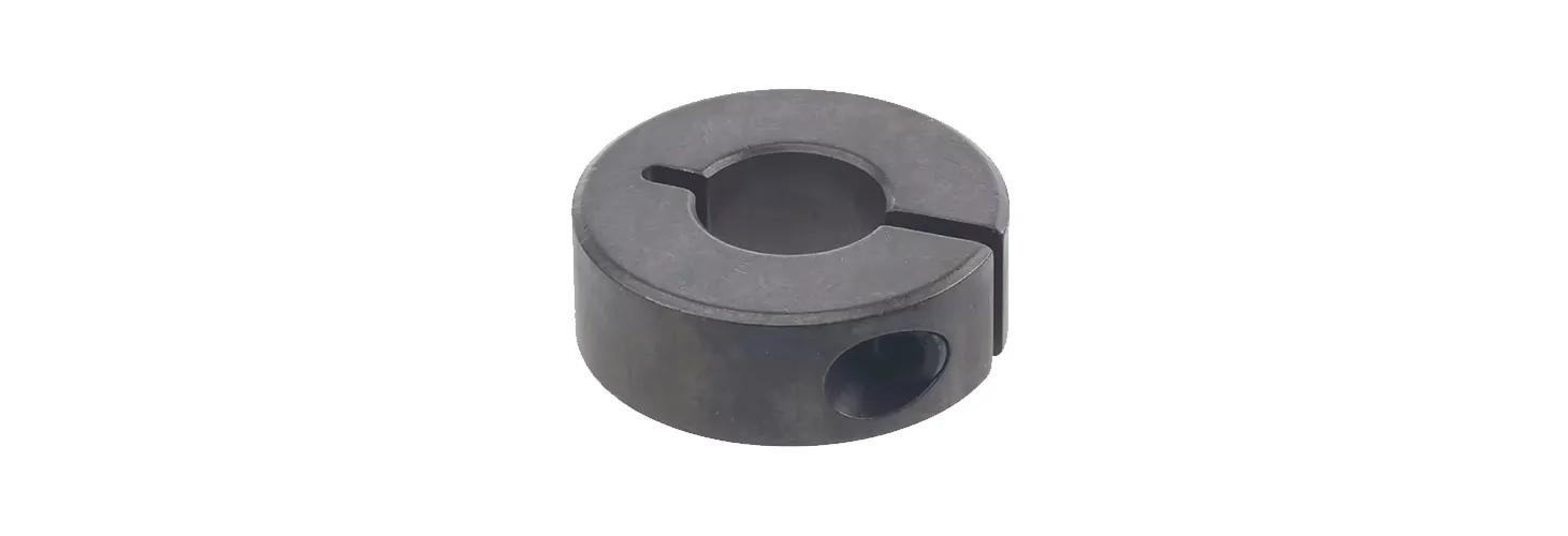 One-piece shaft collar, semi-split