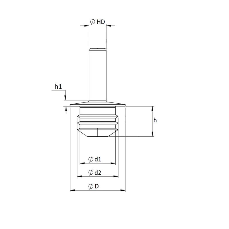 Masking Weld Nuts - Line Drawing