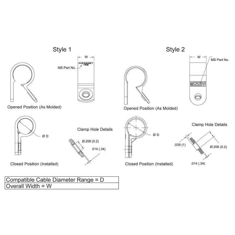 Buy Cable Clamps Screw Mount, MS25281 NM6R6 Essentra Components