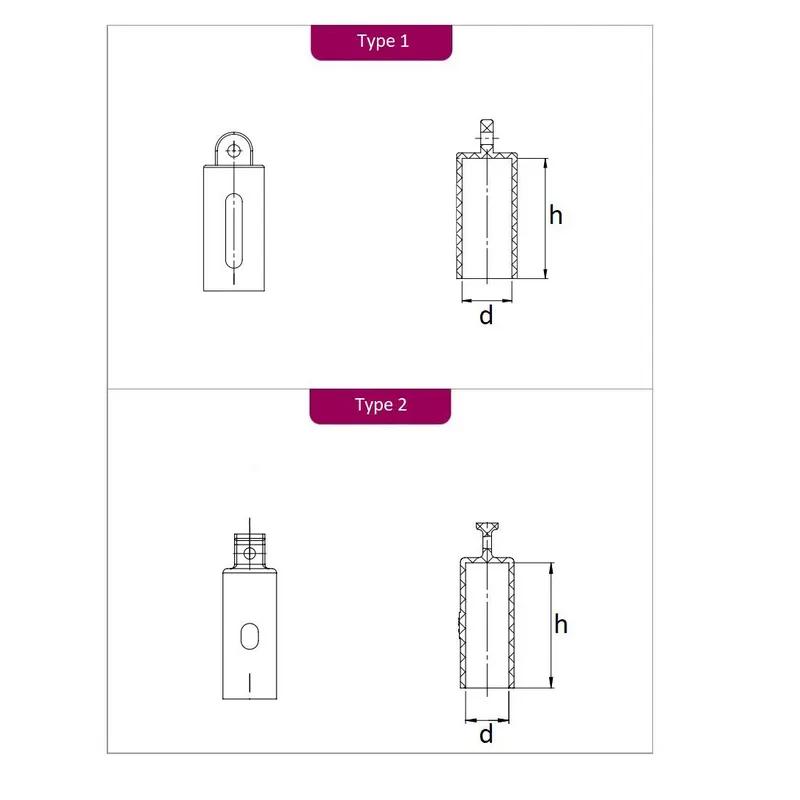 Flexible End Caps - Acid Resistance - Line Drawing