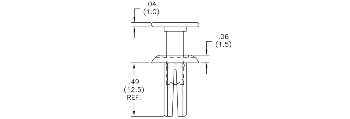 Schéma de rivets pression plastique 