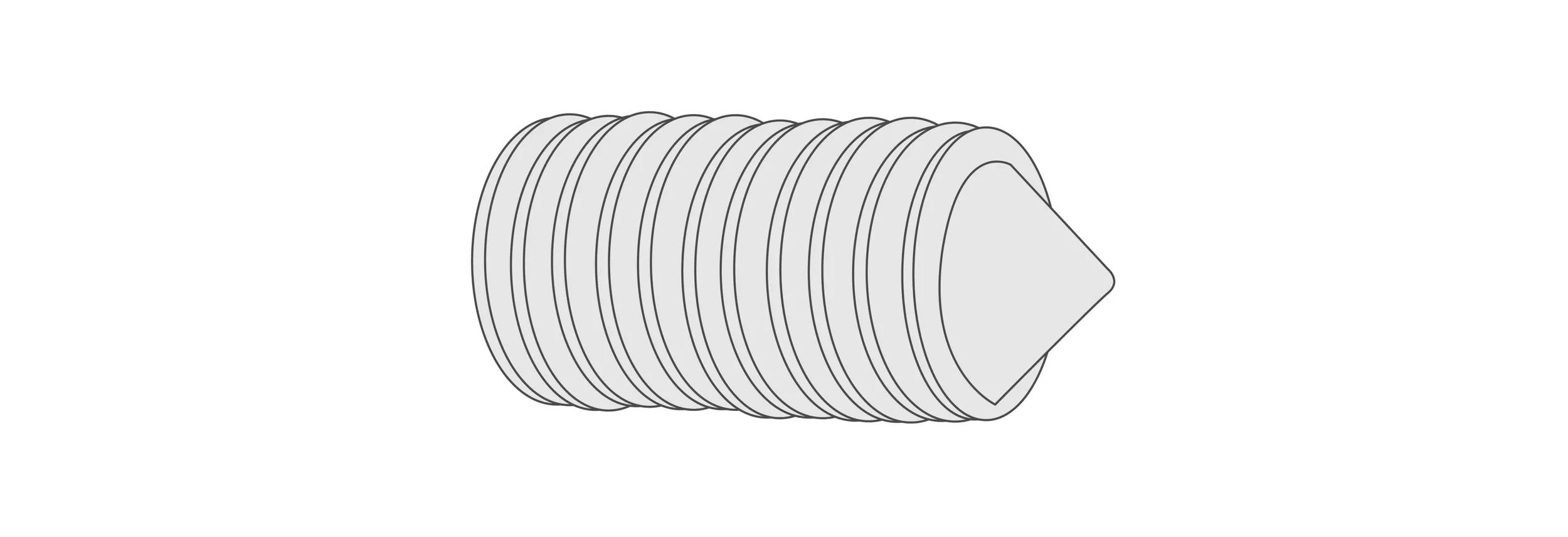 Cone point set screw