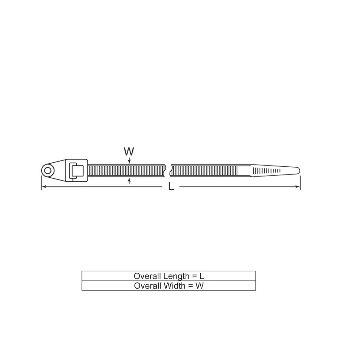 P110410 Mounting Cable Ties - Screw - Line Drawing