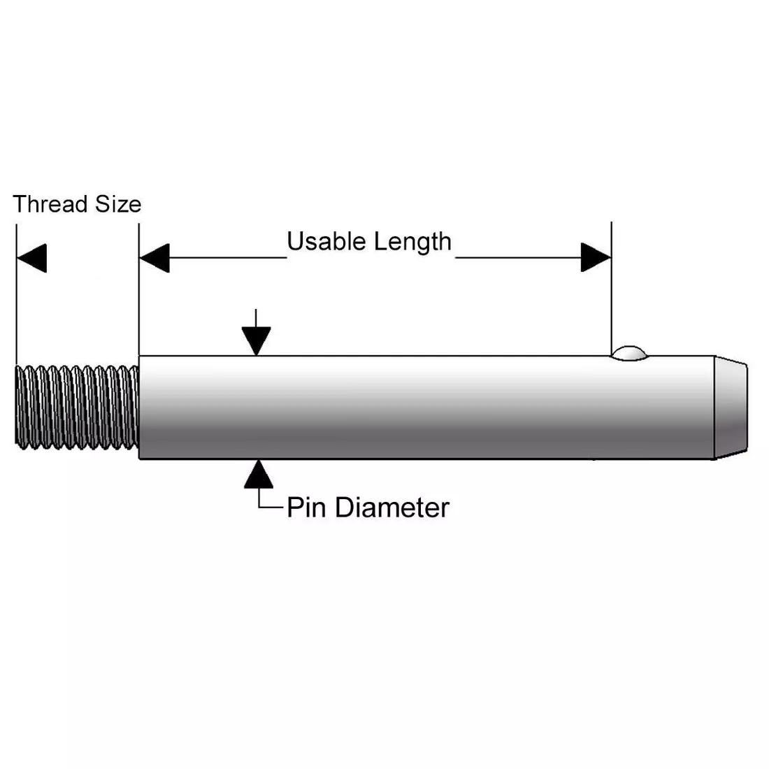 Threaded Detent Pin - Line Drawing