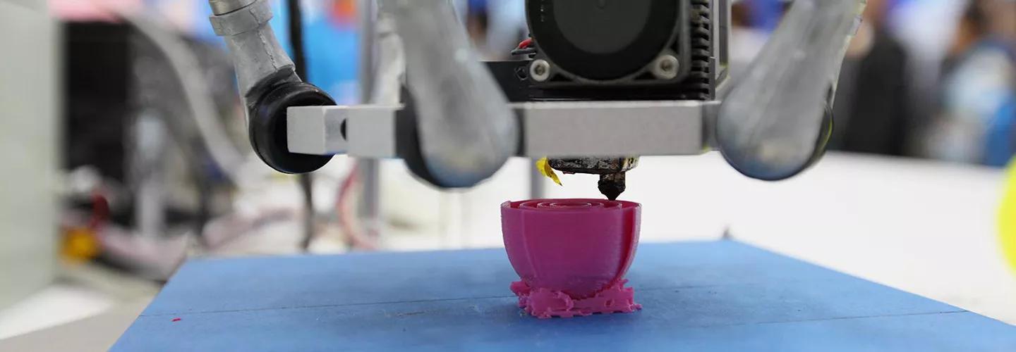 Close up of 3D printer in action