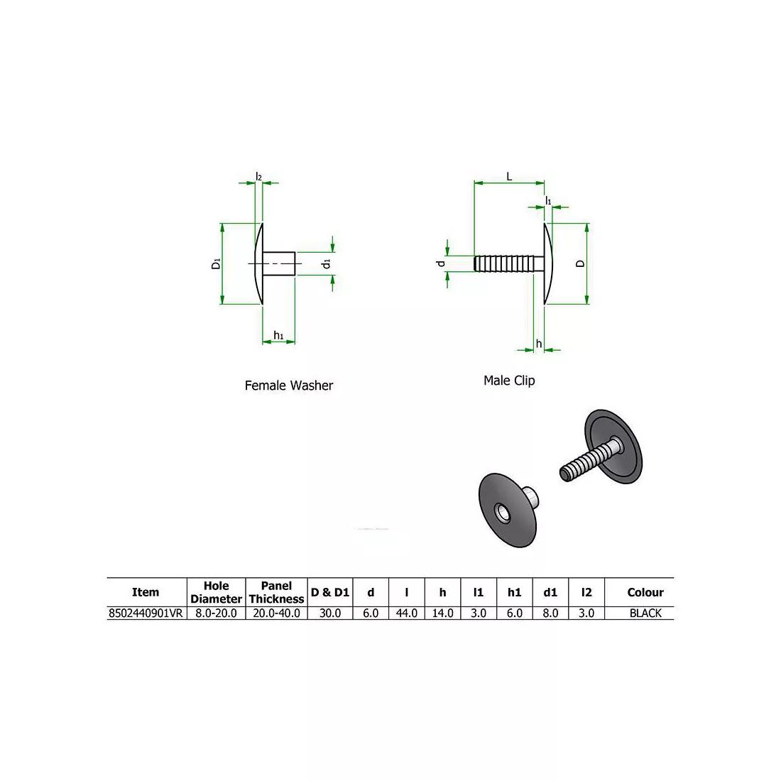 Buy Snap-Together Rivet | 8502440901VR | Essentra Components US