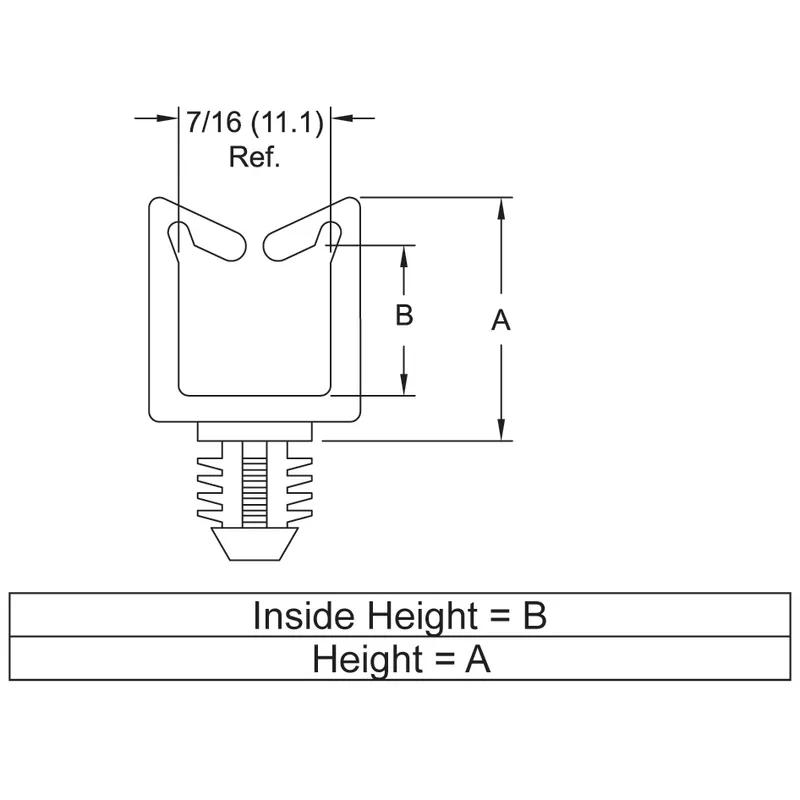 P110117_Wire_Saddle-Non_Locking_Fir_Tree_mount - Line Drawing