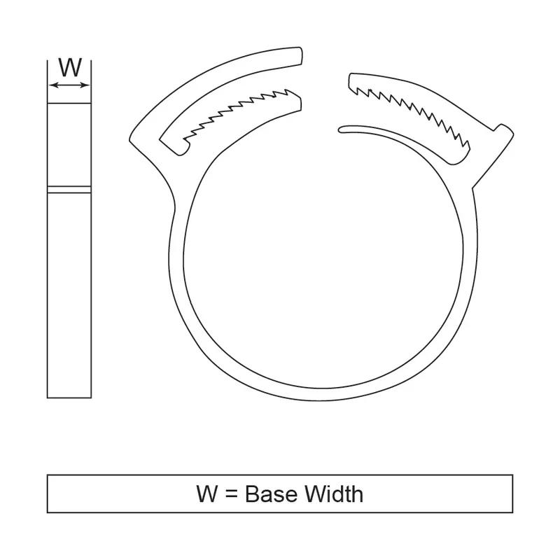 P170615_Hose-and-Tubing-Clamps-Plastic-Hose-Clamps - Line Drawing