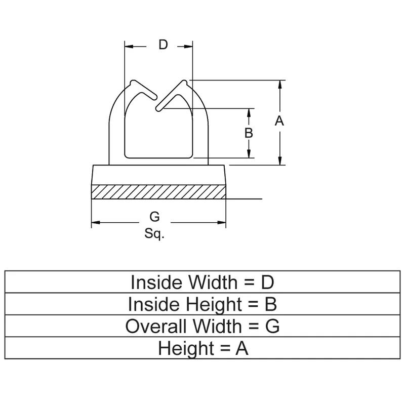 P110133_Wire_Saddle-Mini_Adhesive_Mount - Line Drawing